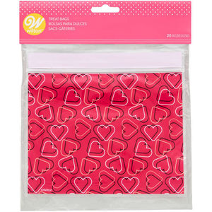 Valentines Packaging: Resealable hearts treat bags by Wilton pack 20
