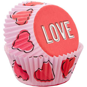 Love Hearts standard cupcake papers 75 pack