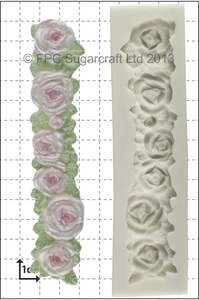 Valentines Silicone Icing Moulds: Rose Border silicone mould