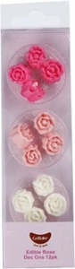 Pink roses assortment sugar icing rose buds (12)