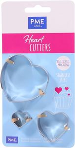 Stainless steel set of 3 mini cutters HEARTS