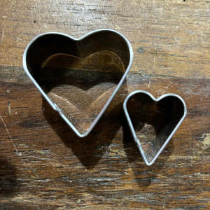 Valentines Icing Cutters: Pair of mini heart cookie cutters small & medium