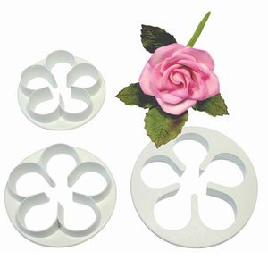 Five petal set of three large Rose cutters by PME