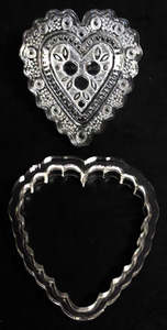 Valentines Icing Cutters: Embroidery lace cutter and impression Heart