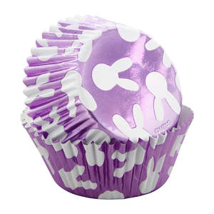 Easter Cupcake Papers: Easter Bunny purple standard foil cupcake papers