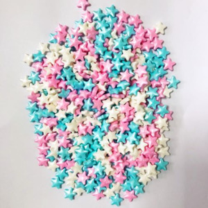 Pink Sprinkles: 80g sprinkle medley by Arcoiris Pastel Star mix