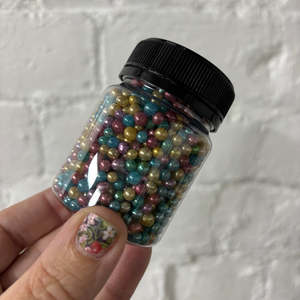 4mm assorted colours metallic cachous jar by Kiwicakes 104ml jar