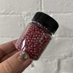 4mm metallic pink cachous jar by Kiwicakes 100ml jar