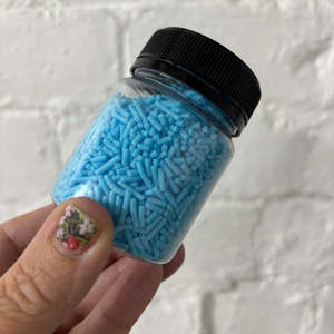 Blue Sprinkles: Blue Hail Jimmies sprinkles jar