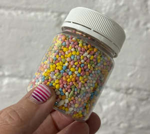 Rainbow Sprinkles: Rainbow jumbo non pareils sprinkles jar
