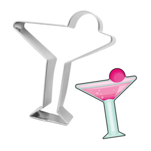 Cocktails Drinks Cookie Cutters: Martini cocktail glass cookie cutter style no1