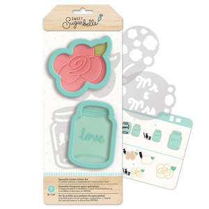 Sweet Sugarbelle Country Rose and Mason Jar cookie cutter set 2 cutters