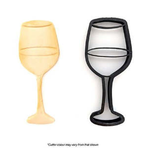 Cocktails Drinks Cookie Cutters: Wine Glass cookie cutter with rim & liquid fill line impression