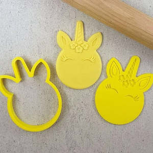Unicorns Rainbow Cookie Cutters: UNICORN 3D cookie or gumpaste CUTTER and EMBOSSER stamp