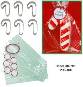 Big Cookie Cutter Sets: Candy Cane 6 cookie cutter gift giving set