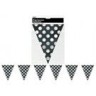 Fun Partyware: Now 2.50 Black and white polka dot bunting flag banner