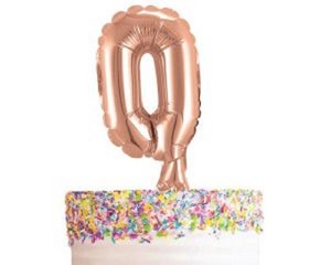 Fun Partyware: CLEARANCE 50% OFF Rose gold number balloon cake topper 0