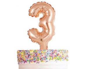 CLEARANCE 50% OFF Rose gold number balloon cake topper 3
