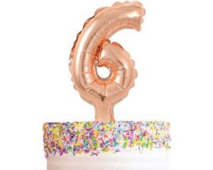 CLEARANCE 50% OFF Rose gold number balloon cake topper 6