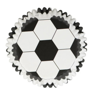Soccer ball foiled lined standard cupcake papers