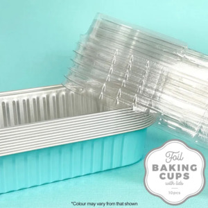Foil Cupcake Papers: Foil mini loaf pan rectangle baking cups pans Blue