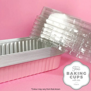 Foil mini loaf pan rectangle baking cups pans Pink