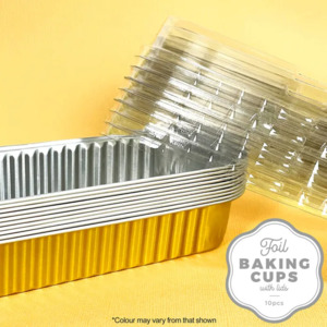 Foil mini loaf pan rectangle baking cups pans GOLD
