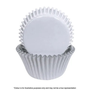 Foil Cupcake Papers: Foil baking cups White 44mm x 30mm (72) cupcake papers