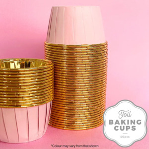 Foil baking cups cupcake papers Pink and Gold