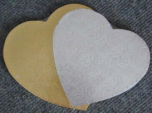 Cake Boards Round Gold And Rose Gold: Cake board heart GOLD 7 inch