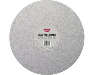 Glitter Silver cake board round 10 inch