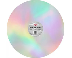 Irridescent mirror Silver cake board round 14 inch