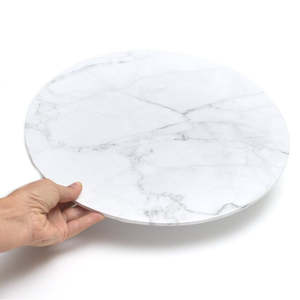 Marble Finish White Masonite Cake board 14 inch round No 2