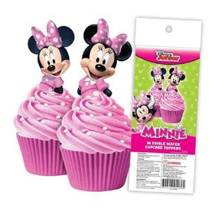 Wafer Paper Characters: Minnie Mouse pack 16 wafer paper cupcake toppers