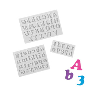 Silicone Alphabet Number Moulds: Italics upper & lowercase font letters Alphabet silicone mould set