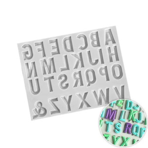 Narrow Block letters Alphabet silicone mould