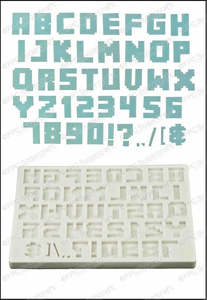 Silicone Alphabet Number Moulds: Alphabet (Pixel Script Font) Silicone Mould