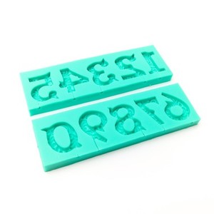 Ornate Numbers silicone mould (groove for pick during moulding)