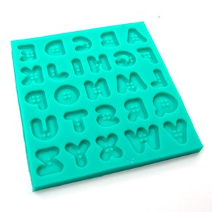 Silicone Alphabet Number Moulds: Button shaped alphabet silicone mould