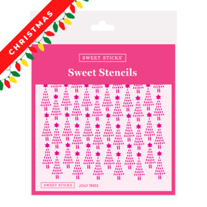 Christmas Stencils: Jolly Christmas Trees Stencil by Sweet Sticks