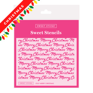 Christmas Stencils: Jolly Merry Christmas Stencil by Sweet Sticks