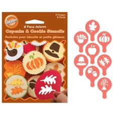 Floral Stencils: Autumn Leaves and harvest designs cupcake and cookie stencils