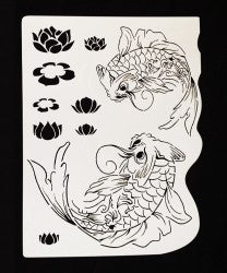 Sea Themed Stencils: Koi Fish stencil