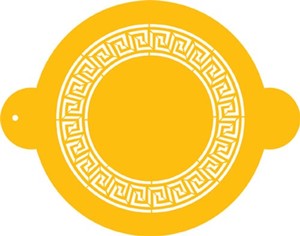 Greek key circle cake top stencil