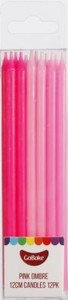 Long Candles: 12cm tall ombre candles PINK (12)