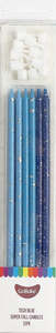 Super Tall Ombre Tech Blue long candles 18cm (12PK)