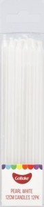 12cm tall candles PEARL WHITE (12)
