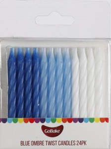 Twist candles Blue Ombre (pack 24)