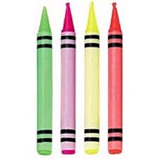 Shorter Candles: Crayon shape candles Hot Colours pack 8