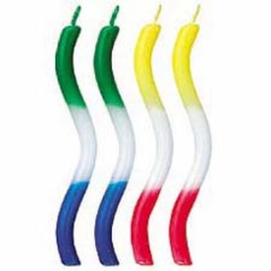 Tricolour Rainbow wavy candles